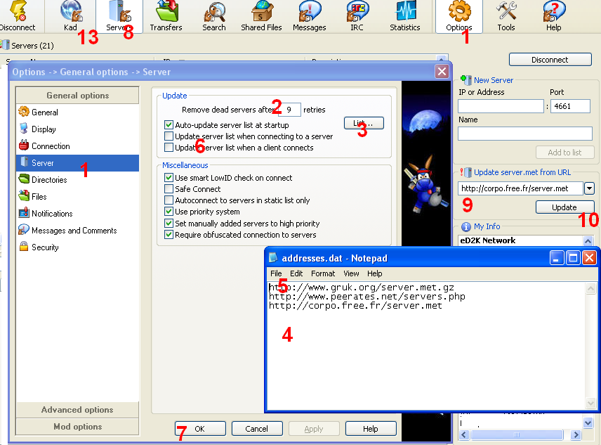 Recover list of servers - EMule Wiki
